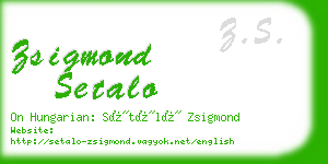 zsigmond setalo business card